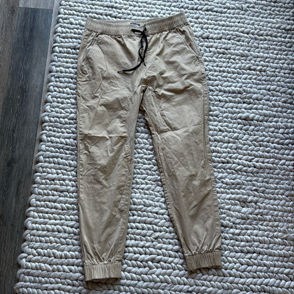 Italymorn Khaki Jogger Pants in Large